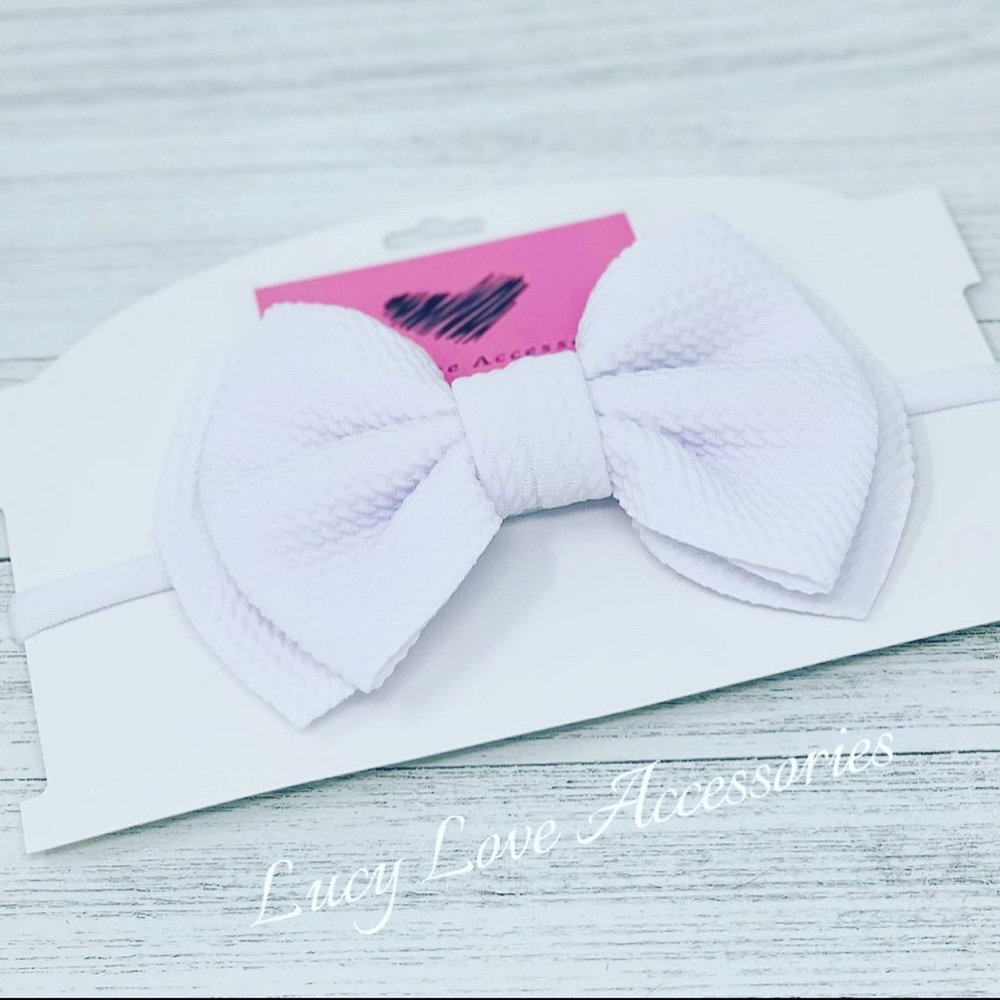 Handmade White Bow Headband!